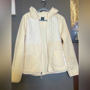 Tek Gear, size M, cream colored zip up with hood.